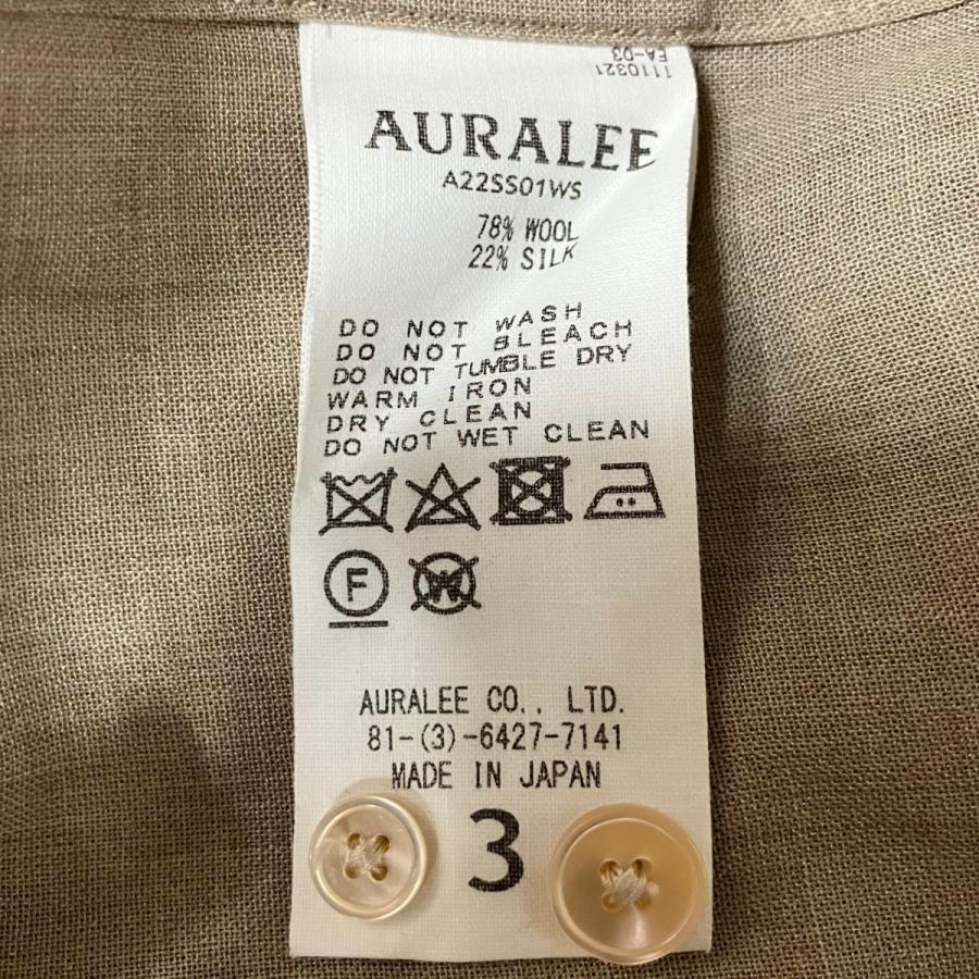 AURALEE シャツ ベージュ サイズ3 AURALEE（オーラリー） ウールシルクシャツ ベージュ サイズ：3