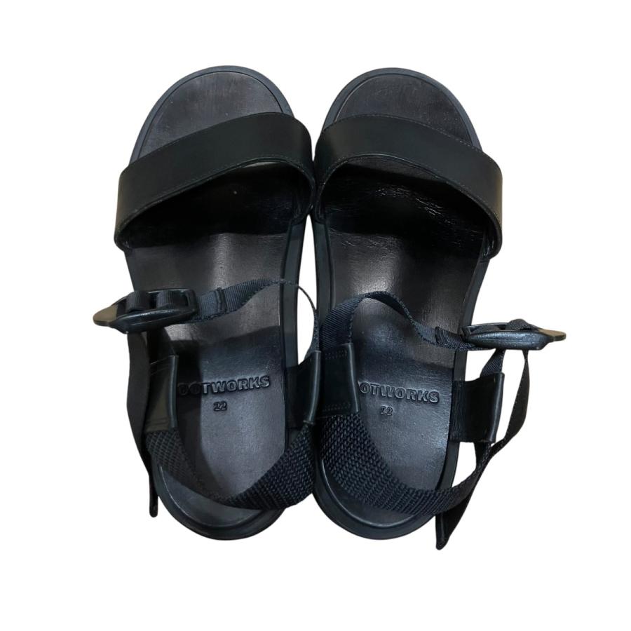 フットワークス FOOTWORKS ストラップサンダル ブラック サイズ：22