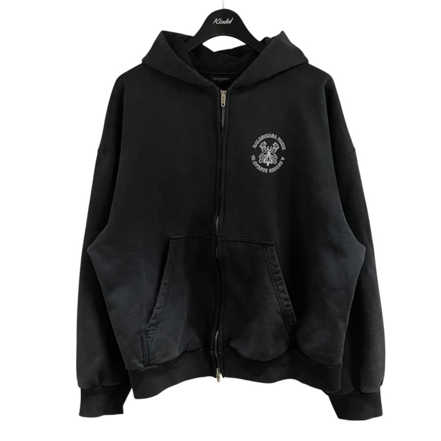 BALENCIAGA（バレンシアガ） バックロゴプリントジップアップパーカー 