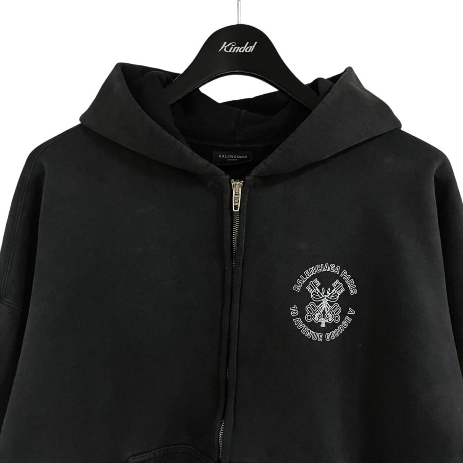 BALENCIAGA（バレンシアガ） バックロゴプリントジップアップパーカー 