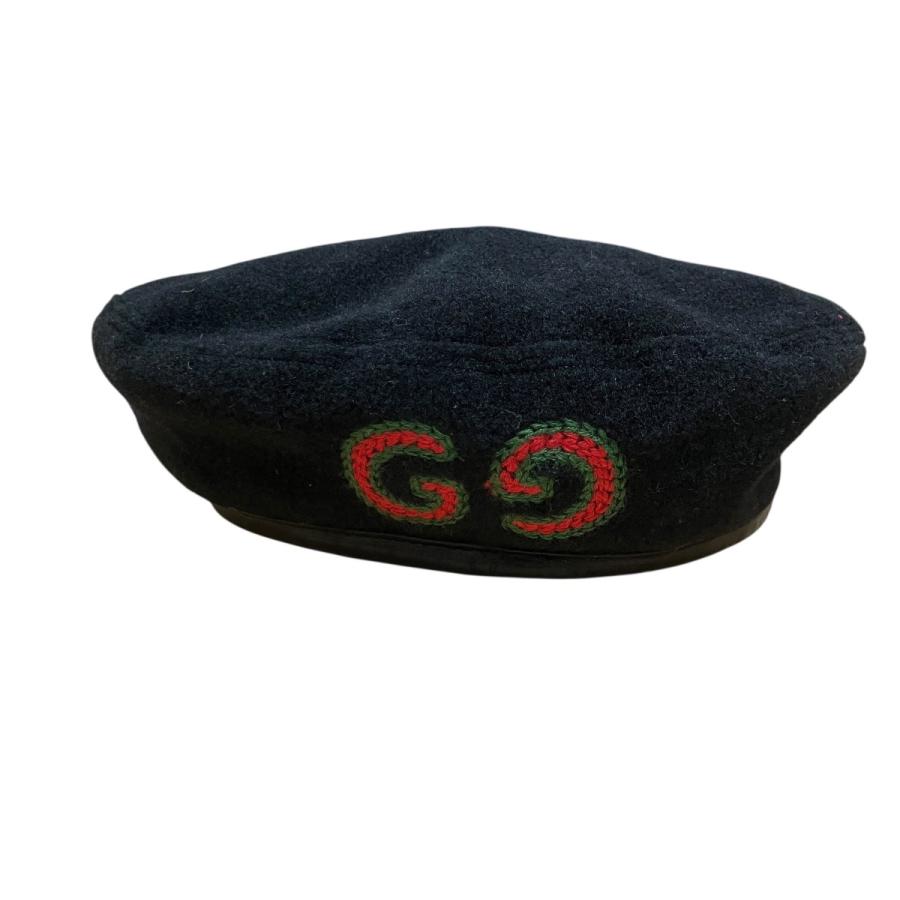 GUCCI ベレー帽　XL 正規品 GUCCI（グッチ） GUCCI GG刺繍ベレー帽 ブラック サイズ：M
