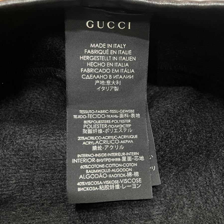 GUCCI（グッチ） GUCCI GG刺繍ベレー帽 ブラック サイズ：M
