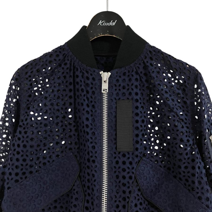 sacai（サカイ） カットワークボンバージャケット ネイビー サイズ：2