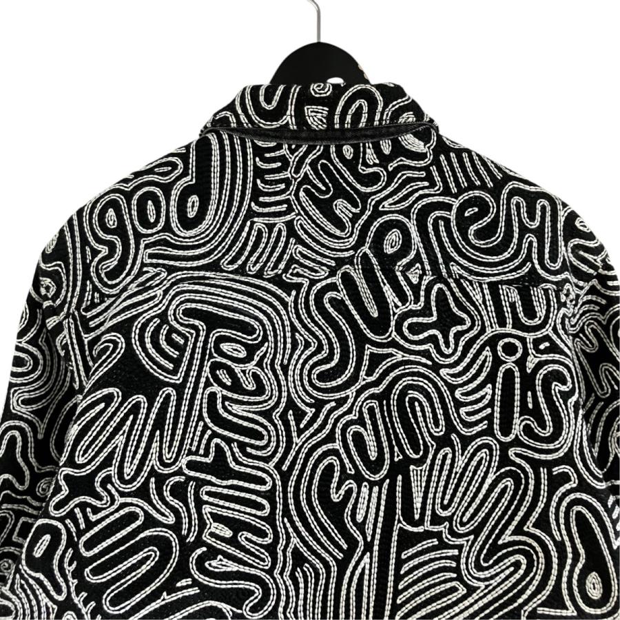 Supreme ブラックデニムジャケット ヤンキース刺繍 Supreme（シュプリーム） 刺繍総柄ジップアップデニムジャケット