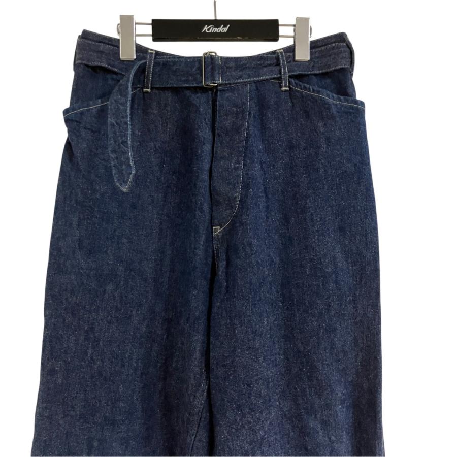 comoli デニム ベルテッドパンツ インディゴ size 2 COMOLI（コモリ） デニム ベルテッドパンツ インディゴ サイズ：2