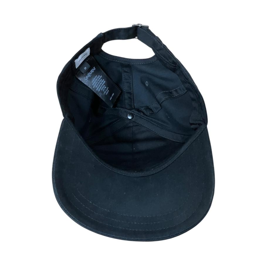 SAINT LAURENT PARIS キャップ ブラック サンローランパリ Saint Laurent Paris Y バーシティ キャップ
