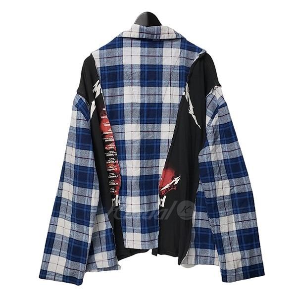 DISCOVERED 21SS バンドTリメイクチェックネルシャツ Tシャツ 