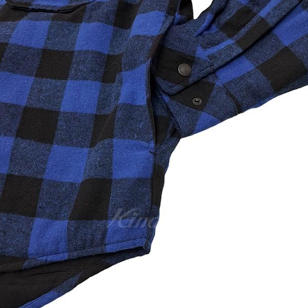 チャレンジャー CHALLENGER 23AW BUFFALO CHECK LINING SHIRT　ブロックチェック中綿シャツ ブルー×ブラック サ｜kindal｜05