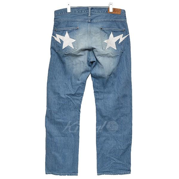 【美品】A BATHING APE ストレートジーンズ サイズＬ アベイシングエイプ ストレート ジーンズ デニム パンツ L