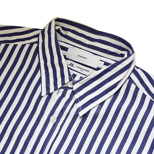 Graphpaper THOMAS MASON 長袖シャツ サイズ1 Graphpaper×Thomas mason オーバーサイズストライプシャツ