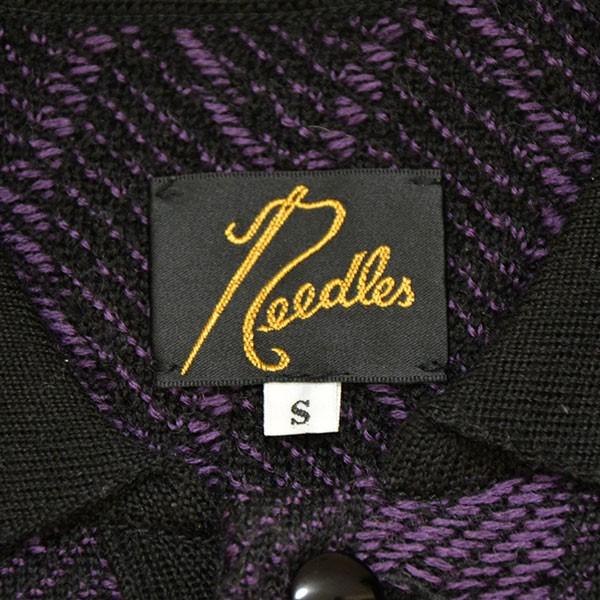 値下げ】Needles Polo Sweater ニットポロシャツ JO264 パープル 