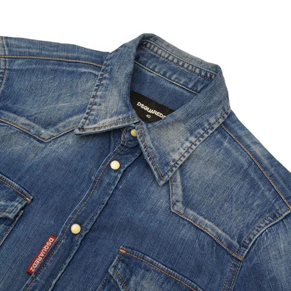 DSQUARED2 リペア加工デニムシャツ S75DL0454 インディゴ サイズ：40 