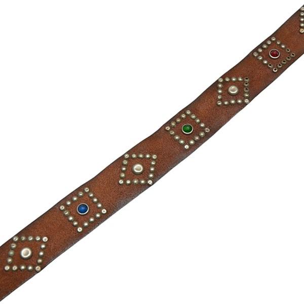 ダブルアールエル RRL レザースタッズベルト ブラウン サイズ：34  