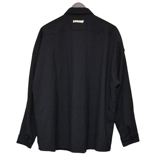 21AW】MARNI コントラストステッチシャツ たすかる NAVY 44