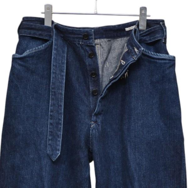 COMOLI コモリ 2023AW ベルテッドデニムパンツ Y03-03001 ネイビー 