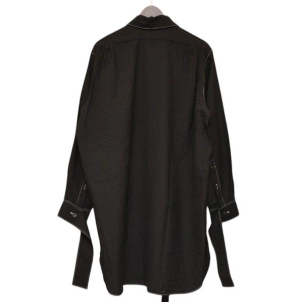 LOEWE ロエベ シアサッカーロングシャツ S2199883GA ブラック サイズ 