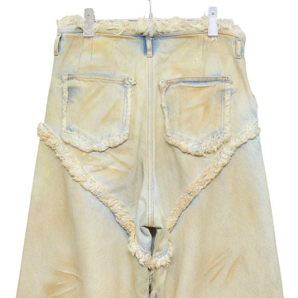 【値下げ】EGONLAB 2025SS　ARGYLE DENIM PANT　USED加工ワイドデニムパンツ　SS25 DN 001 B YELLOW_4