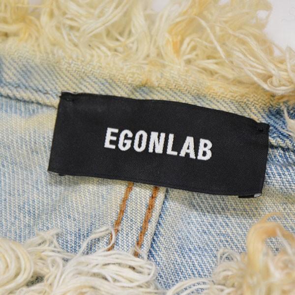 【値下げ】EGONLAB 2025SS　ARGYLE DENIM PANT　USED加工ワイドデニムパンツ　SS25 DN 001 B YELLOW_7