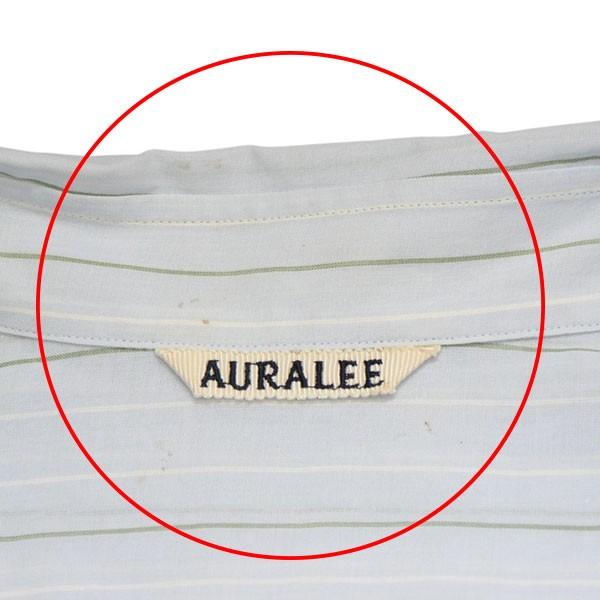 AURALEE ストライプシャツ　サイズ4 AURALEE: ブルー Suvin High Count Cloth ストライプ シャツ | SSENSE 日本