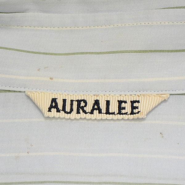 AURALEE ストライプシャツ　サイズ4 AURALEE: ブルー Suvin High Count Cloth ストライプ シャツ | SSENSE 日本