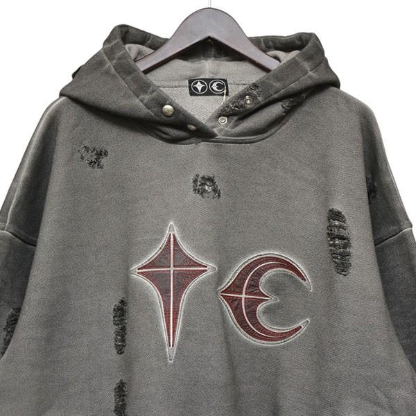 サグクラブ THUG CLUB Rock Hoodie ダメージ加工プルオーバーパーカー