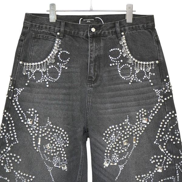 値下げ】The Boy Has No Patience LUMINOUS RHINESTONE CROPPED JEANS