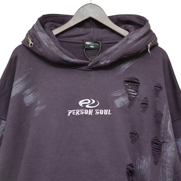 パーソンソウル PERSONSOUL RIPPED DIRTY HOODIE ダメージ加工プル