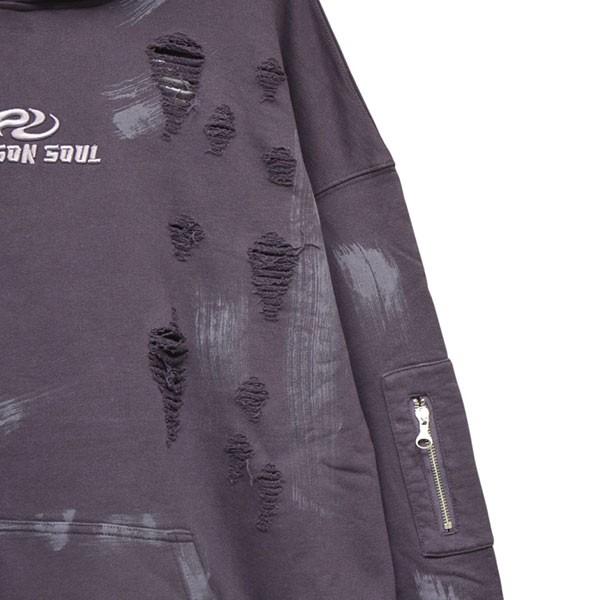 パーソンソウル PERSONSOUL RIPPED DIRTY HOODIE ダメージ加工プル