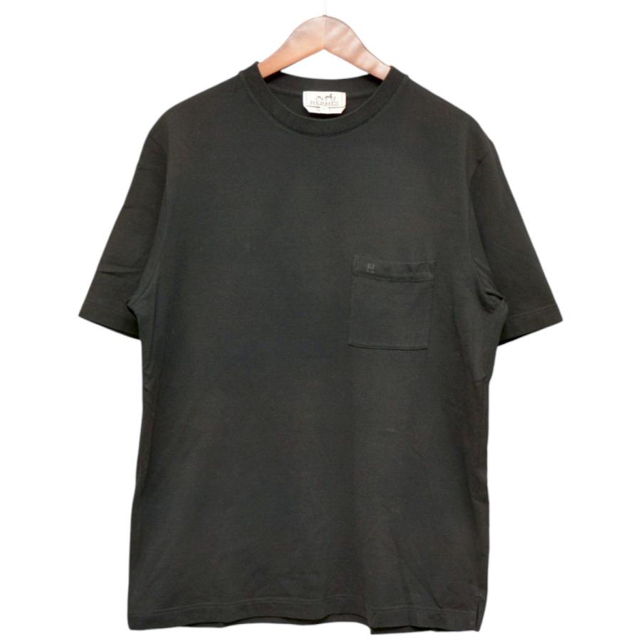 HERMES（エルメス） HERMES H刺繍鹿の子ポケットTシャツ オーバー 
