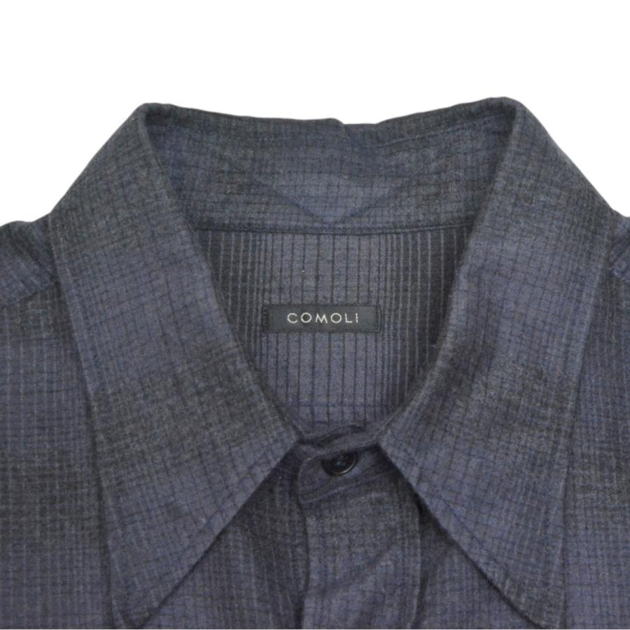 COMOLI（コモリ） COMOLI 2021AW ウールシルクワークシャツ チェック