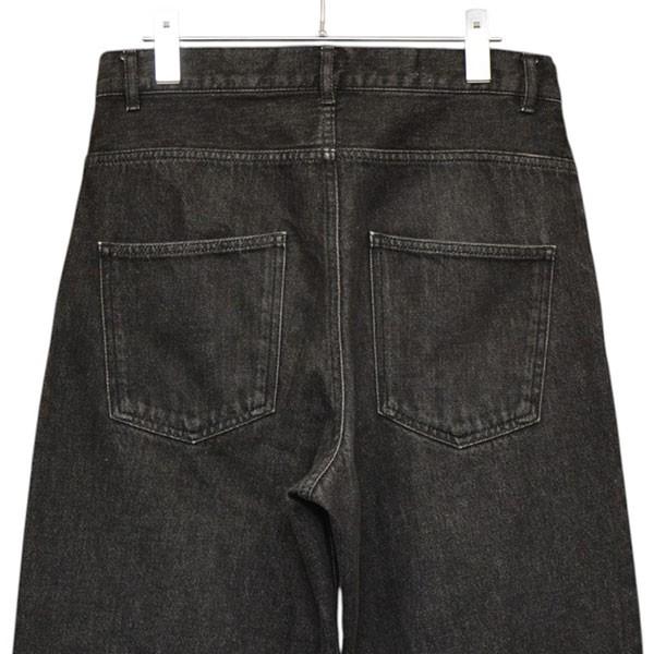 美品 PAPAS パパス ワイド テーパード デニム パンツ ジーンズ レザー
