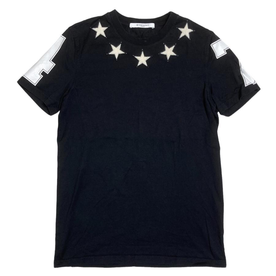 GIVENCHY Star Neck 74 Sleeve Cotton Tee スターネック半袖Tシャツ ブラック×ホワイト サイズ：XS