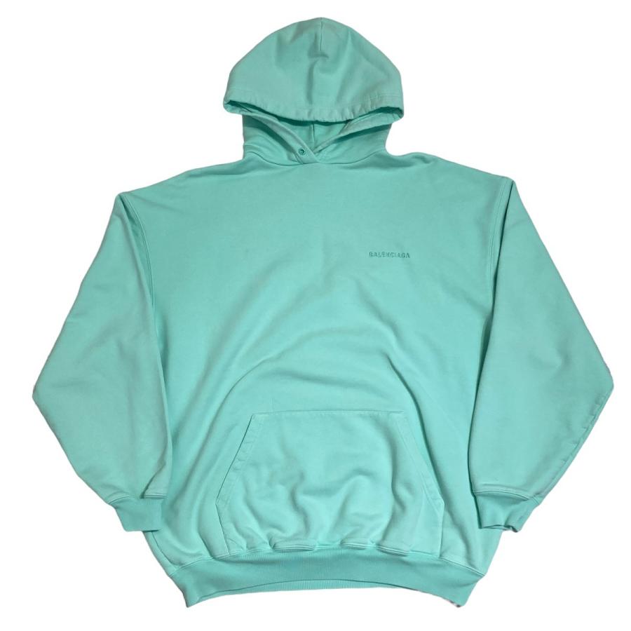 BALENCIAGA Logo Hoodie ロゴ刺繍フーディー パーカー ミント サイズ 