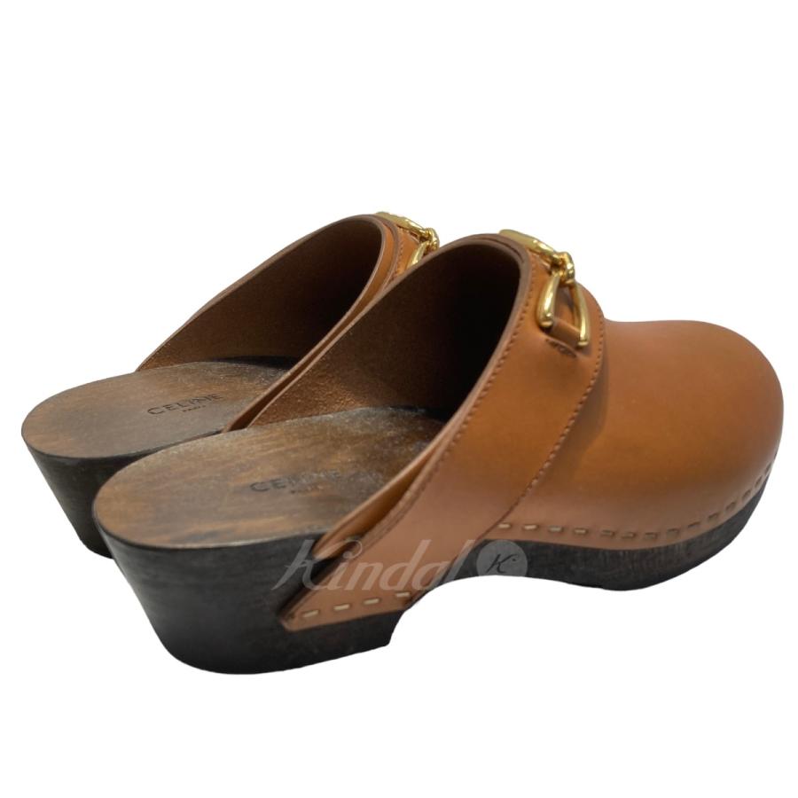 CELINE 【値下げ】CELINE サボサンダル LES BOIS ブラウン サイズ：38  