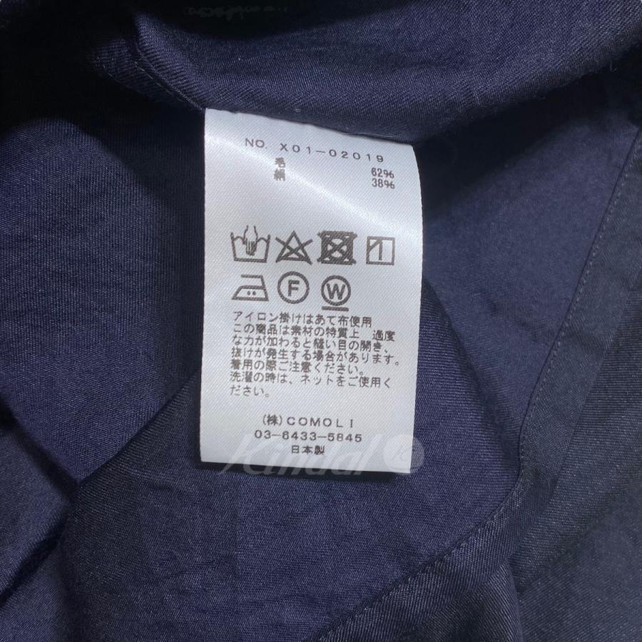 COMOLI ウールシルク半袖オープンカラーシャツ ネイビー サイズ COMOLI ウールシルク半袖オープンカラーシャツ ネイビー サイズ