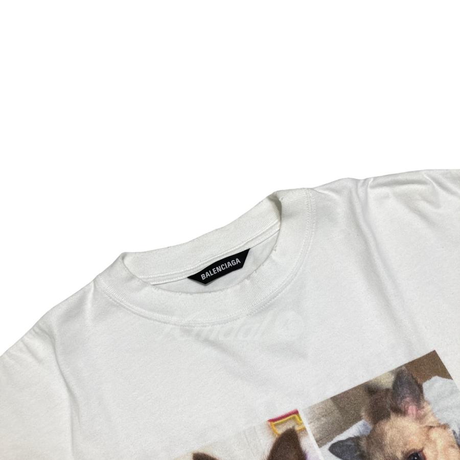 バレンシアガ BALENCIAGA 2021SS I LOVE DOGS ダメージ加工半袖オーバーサイズTシャツ ホワイト サイズ：XXS｜kindal｜03