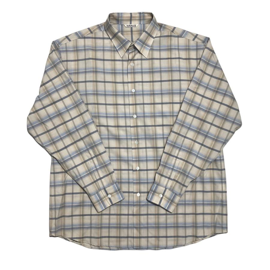 AURALEE オーラリー 24SS SUPER LIGHT WOOL CHECK SHIRT チェック 