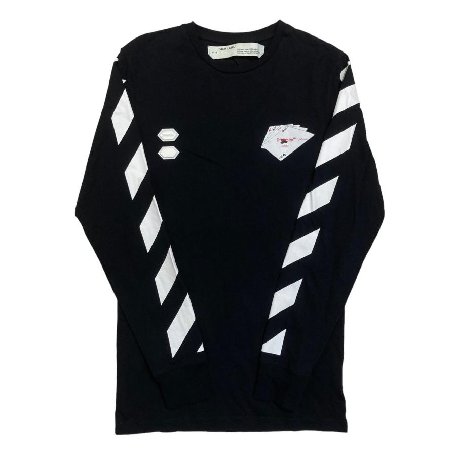 オフホワイト OFFWHITE トランプ プリント長袖Tシャツ 