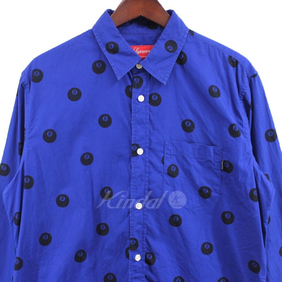 SUPREME 12AW 8-Ball Shirt エイトボール シャツ ブルー サイズ：M 