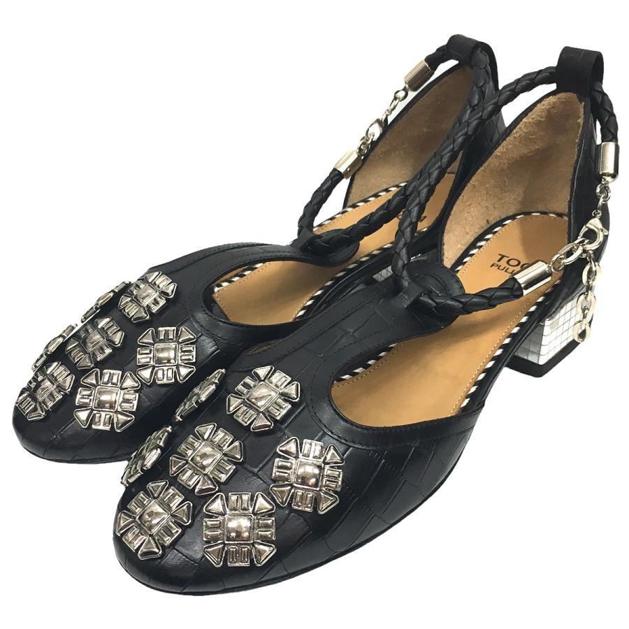 値下げ】TOGA PULLA T-strap pumps embossed メタルスタッズ パンプス
