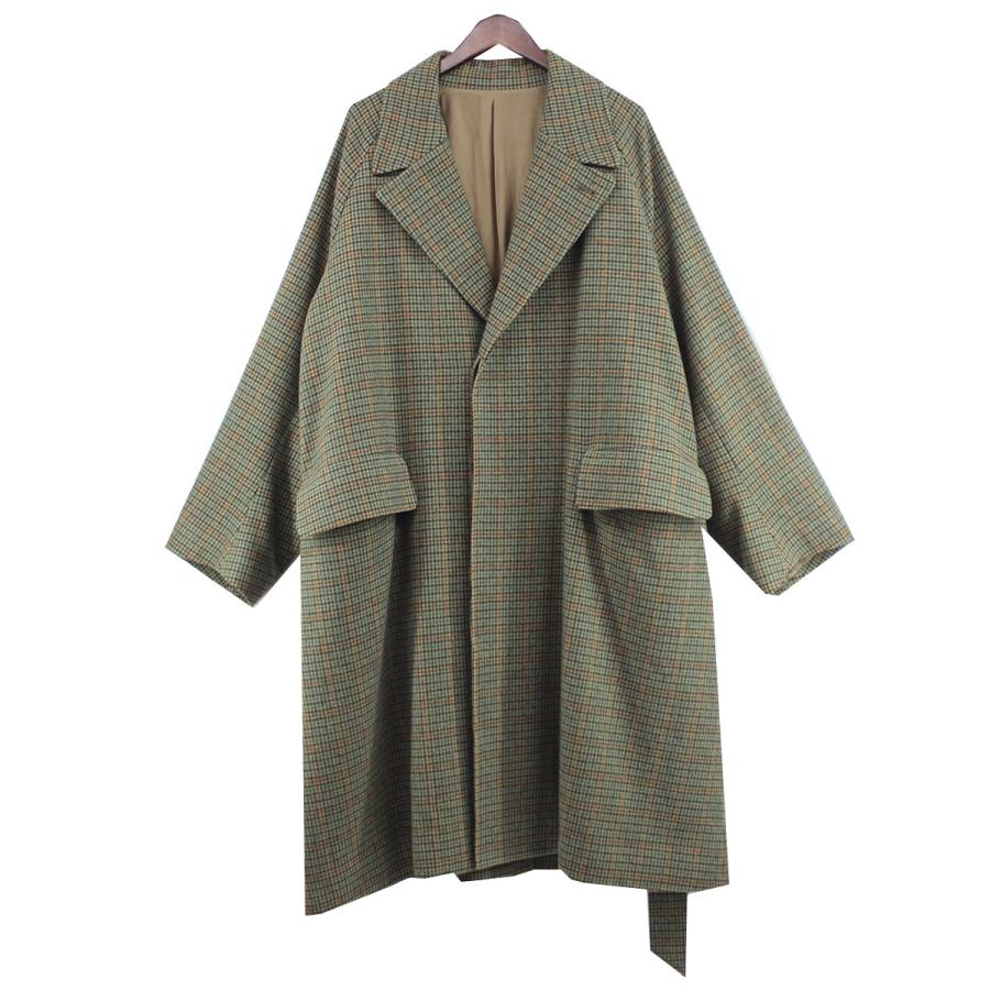 URU 19AW WOOL CHECK BELTED COAT 坂口健太郎着用