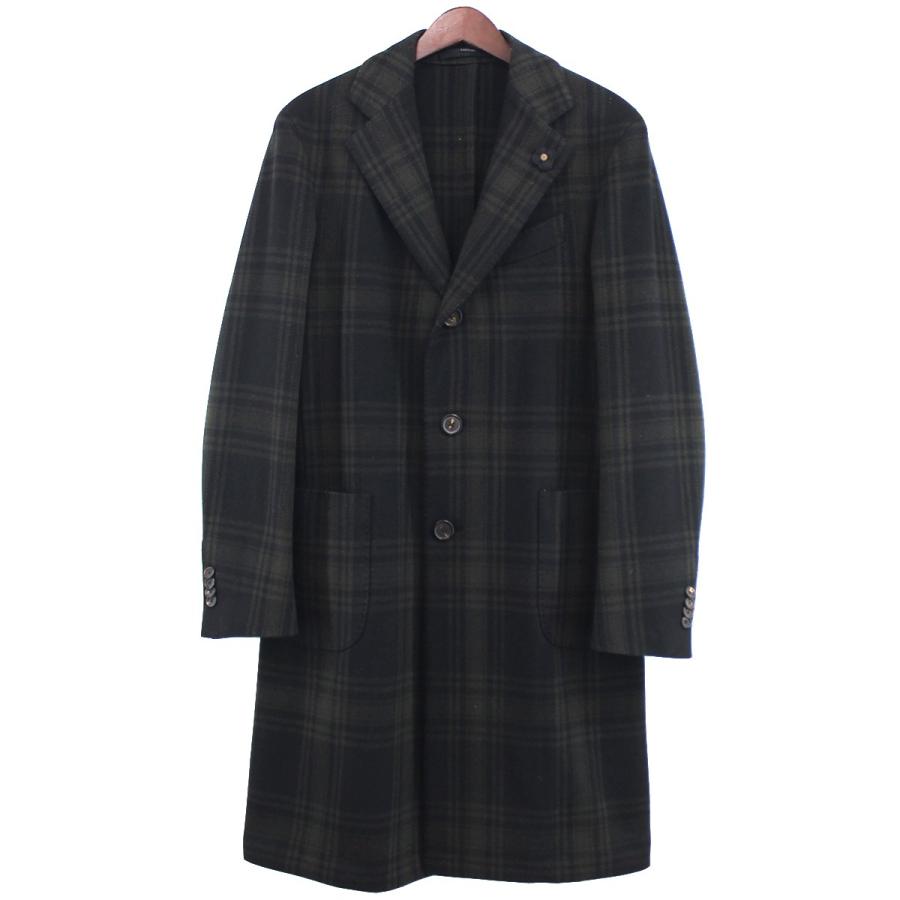 値下げ】LARDINI シャドウチェック スポルベリーノ コート ダーク  
