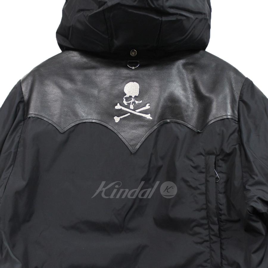 【値下げ】mastermind WORLD Rocky Mountain Featherbed Edition Leather Down Parka Jacket レザー切替 ダウンジャケット ブラック サイズ：42 (吉祥寺店)｜kindal｜04