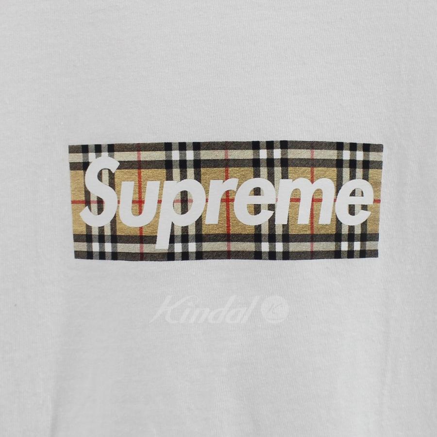 シュプリーム バーバリー Supreme Burberry 22SS Box Logo Tee バーバリー チェック ボックスロゴ Tシャツ ホワイト｜kindal｜02