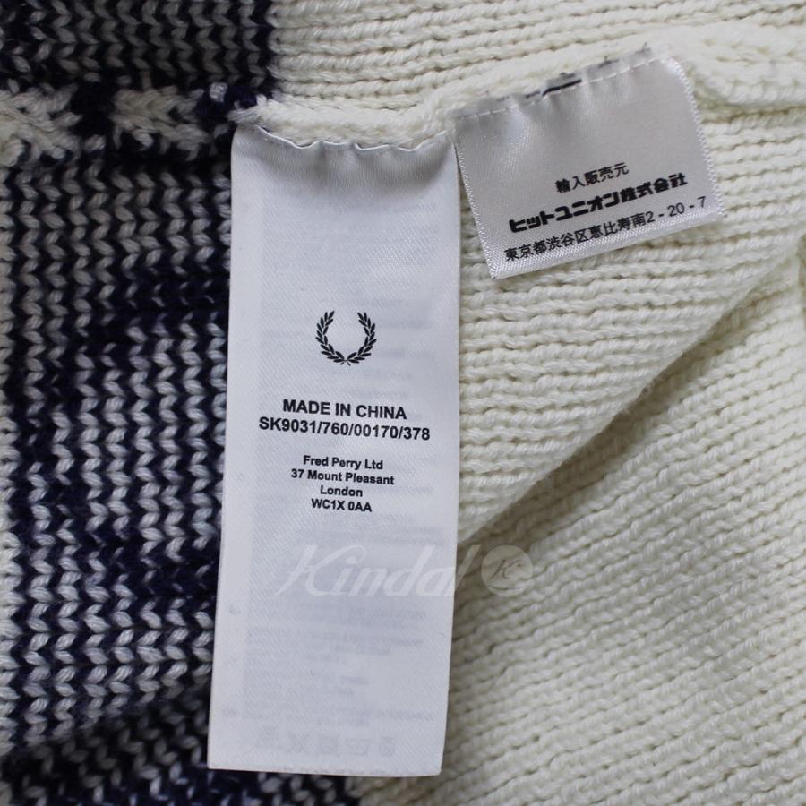 【値下げ】RAF SIMONS × FRED PERRY LAUREL WREATH CARDIGAN Light Ecru  RS カーディガン オフホワイト サイズ：L (吉祥寺店)｜kindal｜06