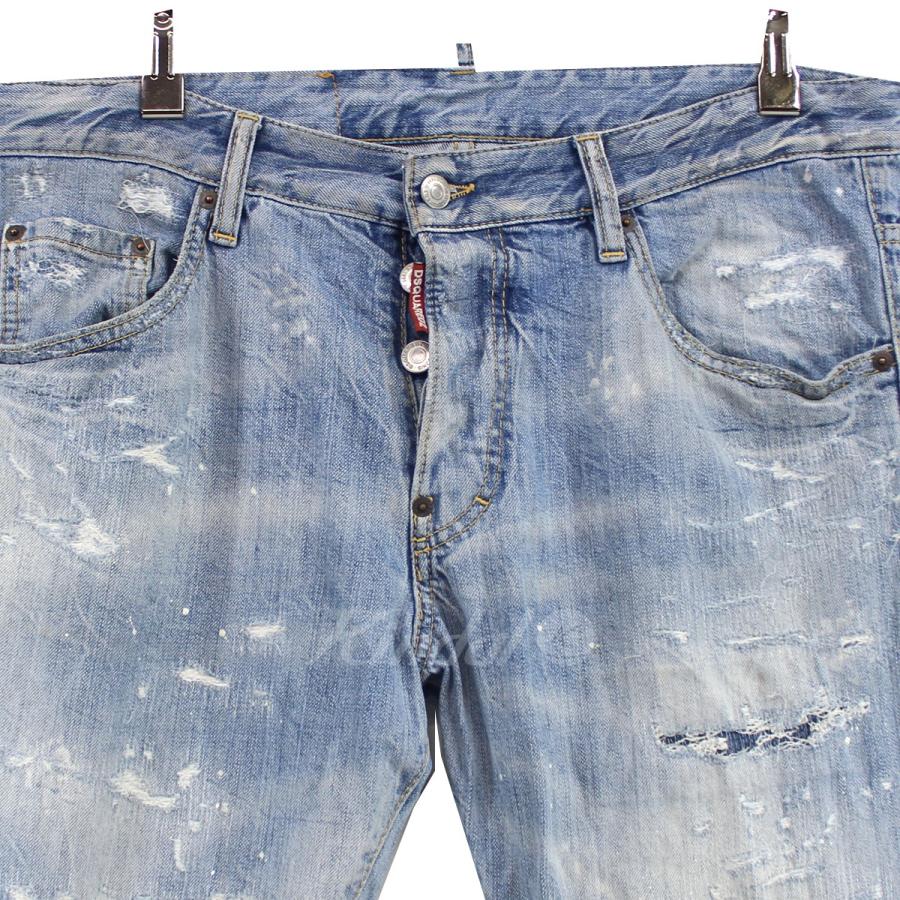 【値下げ】DSQUARED2 19SS SKATER JEAN ダメージ加工 スケーター ジーン デニム パンツ ウォッシュブルー サイズ：50 (吉祥寺店)｜kindal｜03