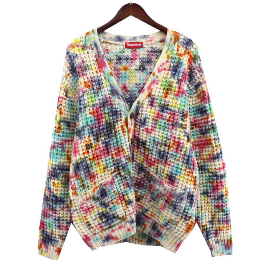 シュプリーム SUPREME 21AW Waffle Knit Cardigan ロゴ ワッフル ニット カーディガン マルチカラー サイズ