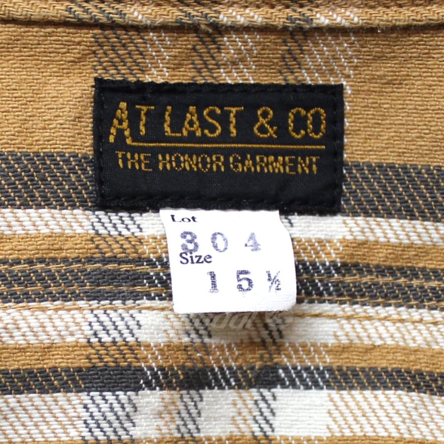 値下げ】At Last＆Co 22AW lot 304 コットン チェック シャツ ブラウン 
