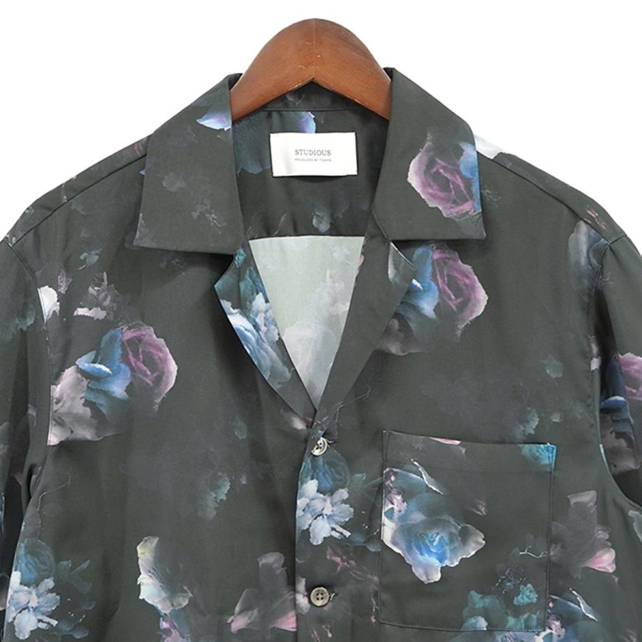 STUDIOUS DARK FLOWER SHIRT オープンカラー ダーク フラワー シャツ ブラック サイズ：1 (吉祥寺店)｜kindal｜03