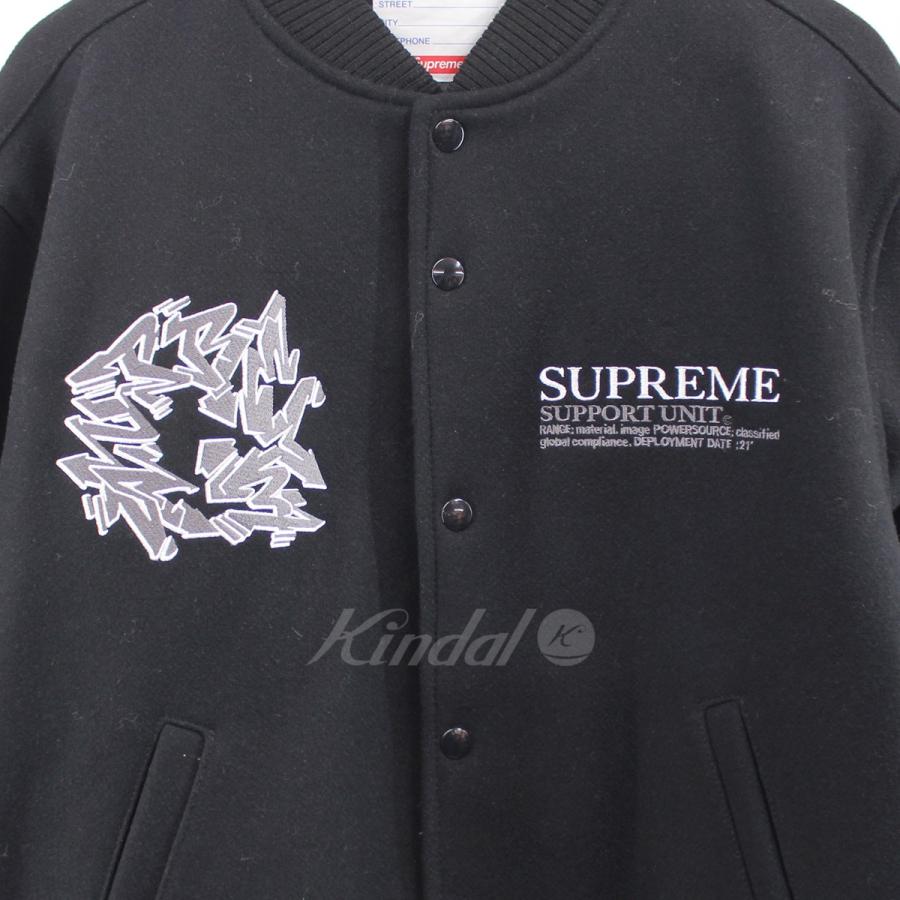 【値下げ】SUPREME 21AW Support Unit Varsity Jacket ロゴ サポート スタジャン ブラック サイズ：M (吉祥寺店)｜kindal｜03